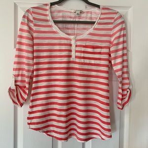Banana Republic XS Striped 3/4 length sleeve Tee